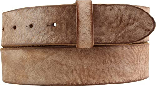 BELTINGER Wechselgürtel aus weichem Vollrindleder Used-Look ohne Schnalle 4 cm | Druckknopf-Gürtel für Damen Herren 40mm | Vintage-Look | Cognac 110cm