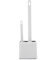 Toilet Brush Silicone Flexible Bristles Toilet Brush With Holder & Toilet Bowl Cleaner Scrubber Set，Wall Mounted,Silicone Flexible Bathroom (White)