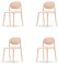 Vico Casa Set di 4 Sedie Monoblocco in polipropilene riciclato modello Boy, 100% MADE IN ITALY, per esterno/interno, Colore Rosa Gardenia, Confezione da 4 unità, Sedia impilabile