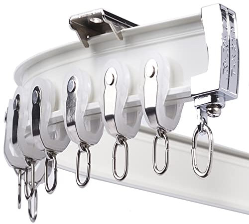 Schwerlast-Metall-Vorhangschienen-Set, Deckenhalterung, flexibel, biegbar, schneidbar, Raumteiler, verschiebbare Gardinenstange für Wohnung/Loft/Werkstatt/Veranda, 15, 14, 13, 12,