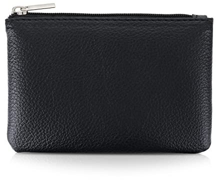 TIESOME Porte Monnaie en polyuréthane avec Fermeture éclair Motif Litchi Mini Portefeuille Portable pour Femme Poche pour pièces de Monnaie Mini Porte-Monnaie pour Femme (Noir)