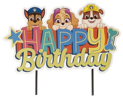 dekora - Decoración Tartas Cumpleaños de la Patrulla Canina Cake Topper Happy Birthday en Papel - 17