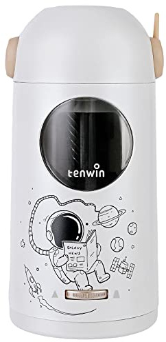 tenwin Rechargeable Electric Pencil Sharpener, Fully Automatic Pencil Sharpener for 7-11.5mm Pencils, Hands-Free Sharpener for Colored Pencils, Auto in&Out, Adjustable Pencil Nibs (Silver)