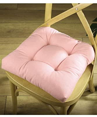 EXTRA DICK Design Stuhlkissen Sitzkissen Stuhl Garten Küche Kissen 40x40cm 8cm Deko Auflage für Gästezimmer, Esszimmer, Küche, Terrasse, Wintergarten, Wohnzimmer (Rose)
