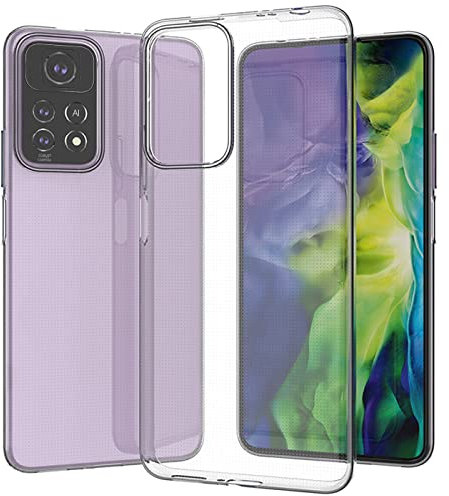 Oprimio Kristallklar Hülle für Xiaomi Redmi Note 11 Pro 4G / 5G [Silikon Hülle] [%100 Durchsichtig] [Deutsche Material] [Ultra Dünn] Transparente Handyhülle für Xiaomi Redmi Note 11 Pro 5G und 4G