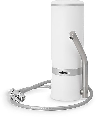 Miunik Fonto Wasserhahnfilter – Entfernt Schwermetalle, Mikroplastik, Chlor, Rost & Bakterien – Einfache Montage – Austauschbare Hochleistungskartusche für sauberes Trinkwasser