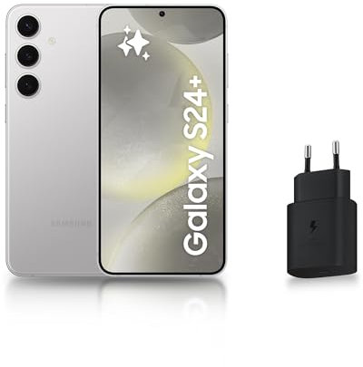 Samsung Galaxy S24 +, Smartphone Android 5G, 256 Go, Chargeur Secteur Rapide 25W Inclus [Exclusivité Amazon], Smartphone déverrouillé, Argent, Version FR