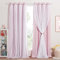 NICETOWN Tende Cameretta Bambini con Stelle Vuote Rosa Chiaro - Soggiorno con Anelli, Oscuranti per Interni, Camera da Letto Moderna - 2 Pezzi 132x300 CM (LxA)