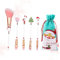 HAKIDZEL Ensemble De Pinceaux De Maquillage De Noël Unique 6 Pièces Pour Femmes Et Filles Avec De Rangement Mini-kit De Pinceaux Blancs