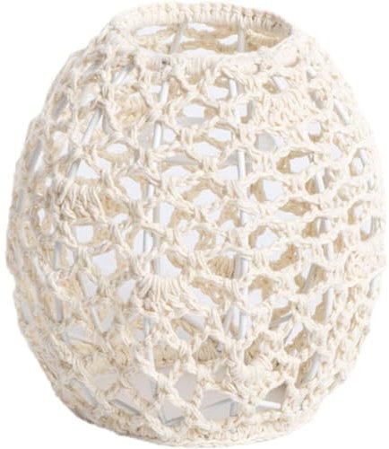 Dinntty Makramee-lampenschirm, Baumwollseil, Gewebt, Handgefertigter Lampenschirm, Hängelampenabdeckung, Dekor Für Deckenleuchten, Wohnzimmer