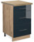 Vicco Meuble Cuisine Fame-Line, Bleu foncé Brillant/Chêne de Force doré, 50 cm, PT Chêne