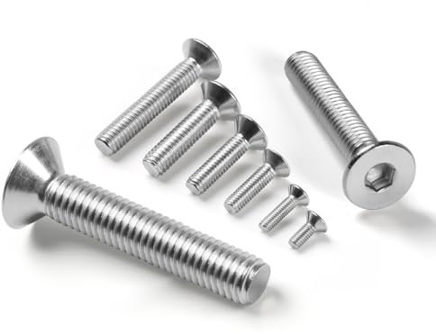 BOUMVID Viti a Testa Svasata M3x35mm, 50 Pezzi Viti a Brugola Filettatura Completa Antiruggine, Bullone a Esagono Incassato Argento in 304 Acciaio Inox A2 V2A, Secondo Norma ISO10642/DIN7991