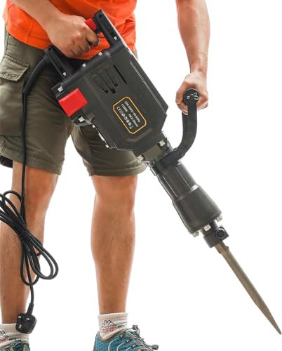 Electric Demolition Jack Hammer, 1700W Heavy Duty Jack Hammer Garden Tree Digger Concrete Drill Breaker Kit, Concrete Breaker
