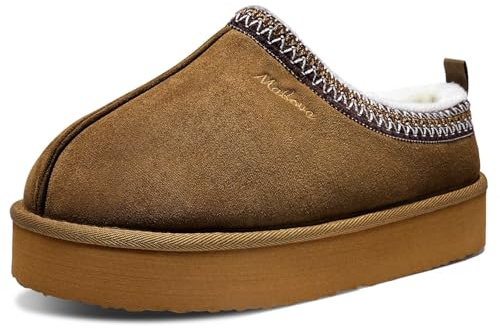 Mabove Slippers Womens Memory Foam Suede Ladies Lightweight Platform Winter Warm Outdoor Slippers Indoor Shoes Olive Green 4 UK