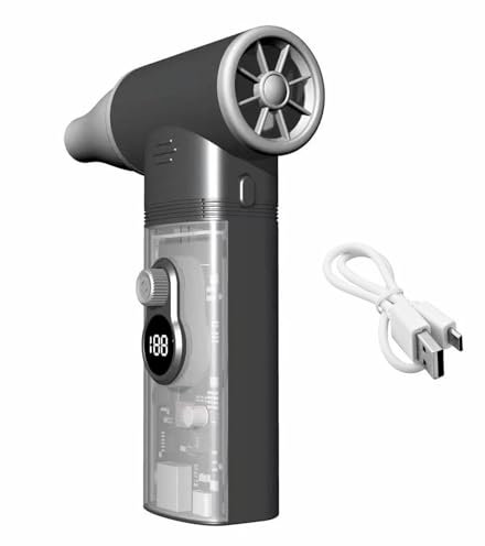 Bürstenloser Gleichstrommotor mit 100.000 U/min, 3 Gänge, Verstellbares Elektrisches Luftgebläse, Typ C, Schnelles Aufladen, Tragbare Powerbank mit Paddel für