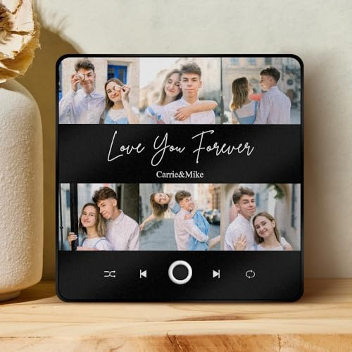 Kühlschrankmagnet mit Musik Personalisierter Text Fotomagnet Selbst Gestalten Spotify Albumcover können Lieder Spielen Dekoration Geschenk für Paare Weihnachten Valentinstag, 3.0 Verbessert
