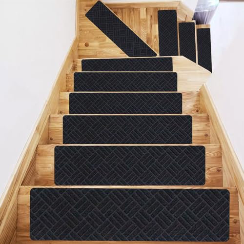 Peldaños de escalera antideslizantes para ancianos en interiores, diseño simple, extraíble y antideformación, almohadilla adhesiva para suelos de madera dura, sótano, escalones para proteger contra