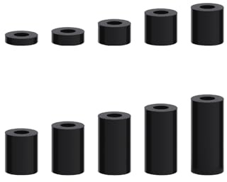 WEAXIO 300 Stück Nylon Runde Abstandshalter, elektrische Steckdose Schraube ABS Spacer Unterlegscheiben Kunststoff Spacer ohne Gewinde für M6 Schrauben