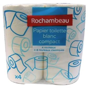 Rochambeau Papier toilette rouleau compact blanc x 4