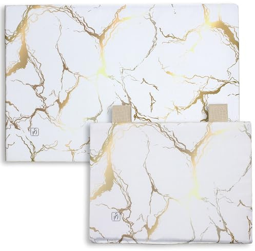 7046 Marble Effect Padded Kitchen Oven Cover and Hob Cover Set