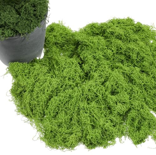 JIYIN 100g Fake Moss, Artificial Moss for Plants Indoor Faux Fake Green Mosses for Crafts Faux Mosses Decor for DIY Art Landscape Potted Gardening Wedding Accessories