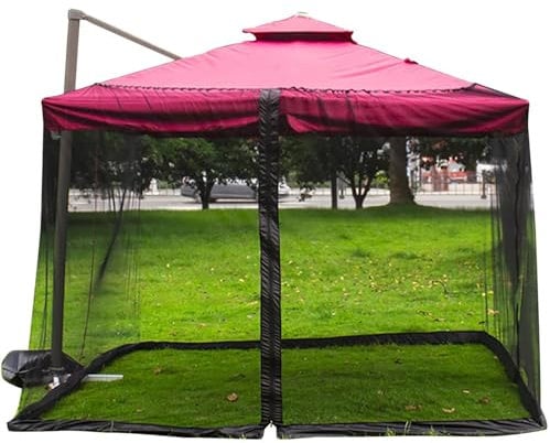 Moskitonetz Für Sonnenschirm Mit Reißverschluss, Moskitonetz Terrasse, Insektenschutz Für Pergola Verstellbares Insektennetz Moskitonetz Outdoor Für Sonnenschirme, Ampelschirme 300 * 300 * 230cm