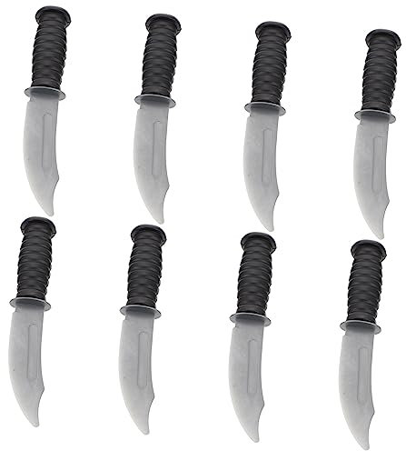 CVUTOVO 8Pièces Jouets de Faux Couteaux pour Garçon Fille Accessoires de Fête et Halloween pour Plaisanteries et Performances Scéniques