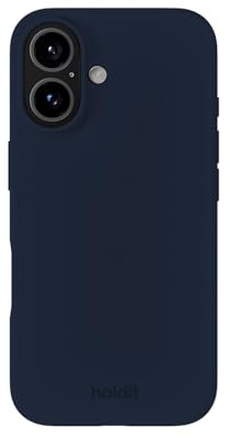 holdit Silicone Case iPhone 16 0.8 mm Ultra Thin Mobile Phone Case Silicone - Trendy Slim Silicone Case with Full Protection (Raised Edge for Camera Protection) - Midnight Blue