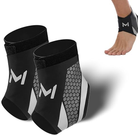 Generisch 2 Stück Bandage Fußgelenk, Professionelle Knöchelbandage Sprunggelenk Einstellbar & Flexibel, Unisex Sprunggelenkbandage für Sport- Fußball -Knöchel Gegen Umknicken Grau