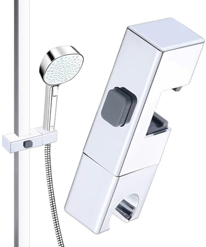 Duschkopfhalterung, ABS, 12,4 cm, verstellbare Schiebestangenhalterung, quadratische Schienenklemme, Handsprüher für Badezimmer, Ersatzteil