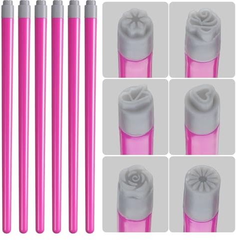 Classicseali 6PCS Nail Stamps,Various Nail Art Stamp Pen | Silicone Nails Stamps for Nails Arts, DIY Stamp Kit for Arts for Women Girls