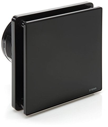 STERR Black Bathroom Fan 4 inches / 100 mm with HYGROSTAT - Extractor Fan - Glass Front - Modern Look - BFS100H-B - 10 W