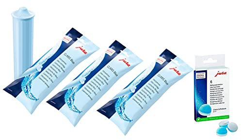 Jura Claris Blue Water Filter Cartridges (x3) and Cleaning Tablets (6 Tabletts) Combo Pack by JURA