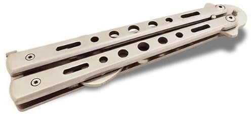 Butterfly Knife Shaped Bottle Opener Grey Steel