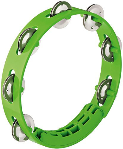 Nino Percussion Compact Tambourine Instrument - Musikinstrument für Kinder ab 3 Jahren - Durchmesser 8 Zoll - Kunststoff, Grün (NINO49GG)