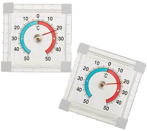 SIDCO Fensterthermometer 2 x Thermometer Außenthermometer selbstklebend Zimmer Thermometer