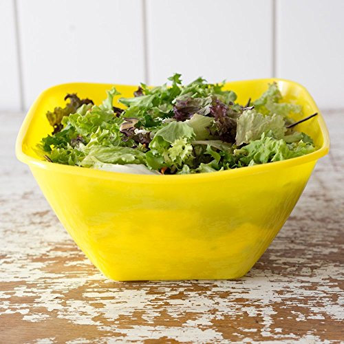 48 x Saladier 4,0 L 25 x 25 x 12 cm Jaune soleil plastique pour 3–4 personnes – Spécial Produit RESTPOSTEN