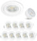 linovum Downlight LED flach Einbaustrahler 10er Set weiß matt - runde Deckenleuchten Einbauspots inkl. LED warmweiß 4W 230V