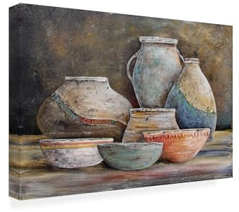 Trademark Fine Art ' Clay Pottery Still Life 1 ' Canvas Art by Jean Plout 12x19