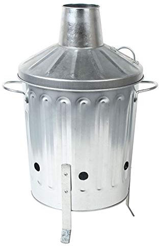 Small Medium Large 15L 60L 90L Litre Metal Galvanised Garden Incinerator Fire Bin Burning Leaves Paper Wood Rubbish Dustbin Made in U. K. (Small 15L INC)