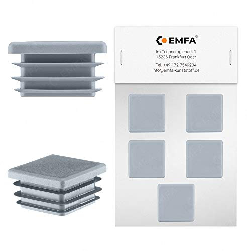 EMFA Lamellenstopfen für Vierkantrohr 80x80 mm Grau 5 Stück Rohrstopfen 80x80 Vierkantrohr Kunststoff vierkant 8x8 cm Stopfen Abdeckung Rohre Rohrabdeckung für Formrohr Endkappe