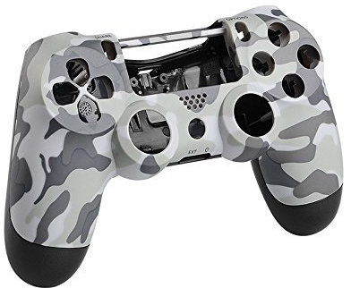 GGZone Coque de rechange complète pour manette de PS4 (ancienne version, JDS-001, camouflage blanc)