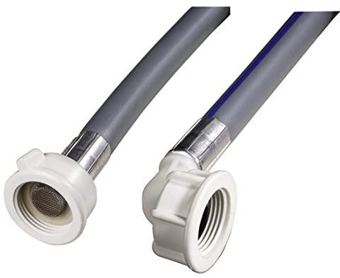 Xavax Kaltwasser Zulaufschlauch, für Waschmaschine und Geschirrspüler, 2,5m (mit Gummidichtung zum Schutz vor austretendem Wasser, gerade und abgewinkelte Überwurfmutter, Wasserschlauch)