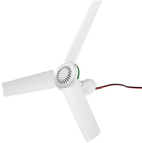 YOUTTOO Ventilatore da soffitto a energia solare DC 24 V con interruttore a 3 lame, Caravan Camp