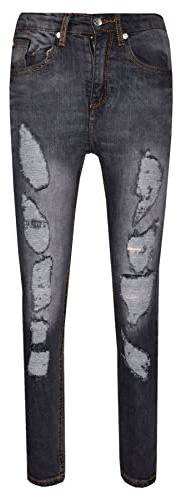 A2Z 4 Kids Boys Ripped Stretch Denim Jeans Skinny Fashion Pants Casual Wear | Ripped Knee Stretch Jeans Slim Fit Fashion Trousers Boys Ages 5 to 13 Years