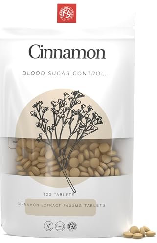 Fitness Health Ceylon Cinnamon 3000MG 60 Tablets – Cinnamon bark Extract - Cinnamon Herbal Supplements - Blood Sugar Control Tablets - Premium Quality Vegan Tablets