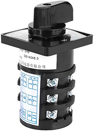 Umschalter 7 Position, 500V 20A Wechselschalter Wahlschalter, 12 Klemmen Verriegelungstyp 0-1-2-3-4-5-6 Nockenschalter