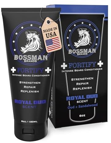 Bossman Fortify Intense Beard Conditioner for Men (Royal Oud) - Texas-Made