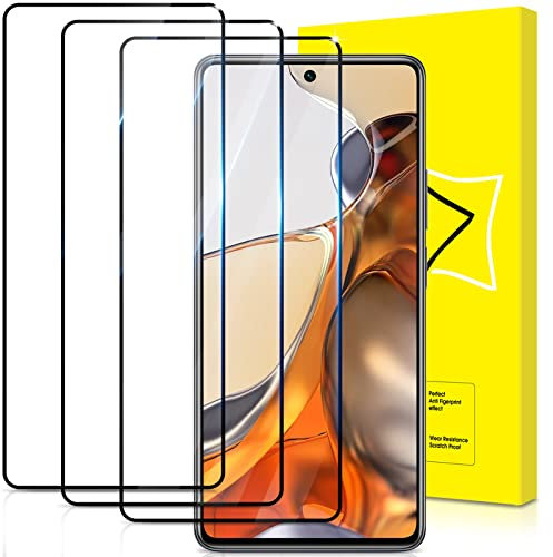 GiiYoon-3 Piezas Protector de Pantalla para Xiaomi 11T/Xiaomi 11T Pro Cristal Templado,[Sin Burbujas] [Cobertura Completa] [9H Dureza] Vidrio Templado HD Protector Pantalla