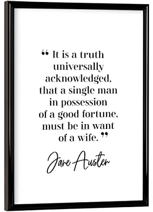 artboxONE Poster mit schwarzem Rahmen 18x13 cm Typografie Pride and Prejudice - Bild Pride and Prejudice